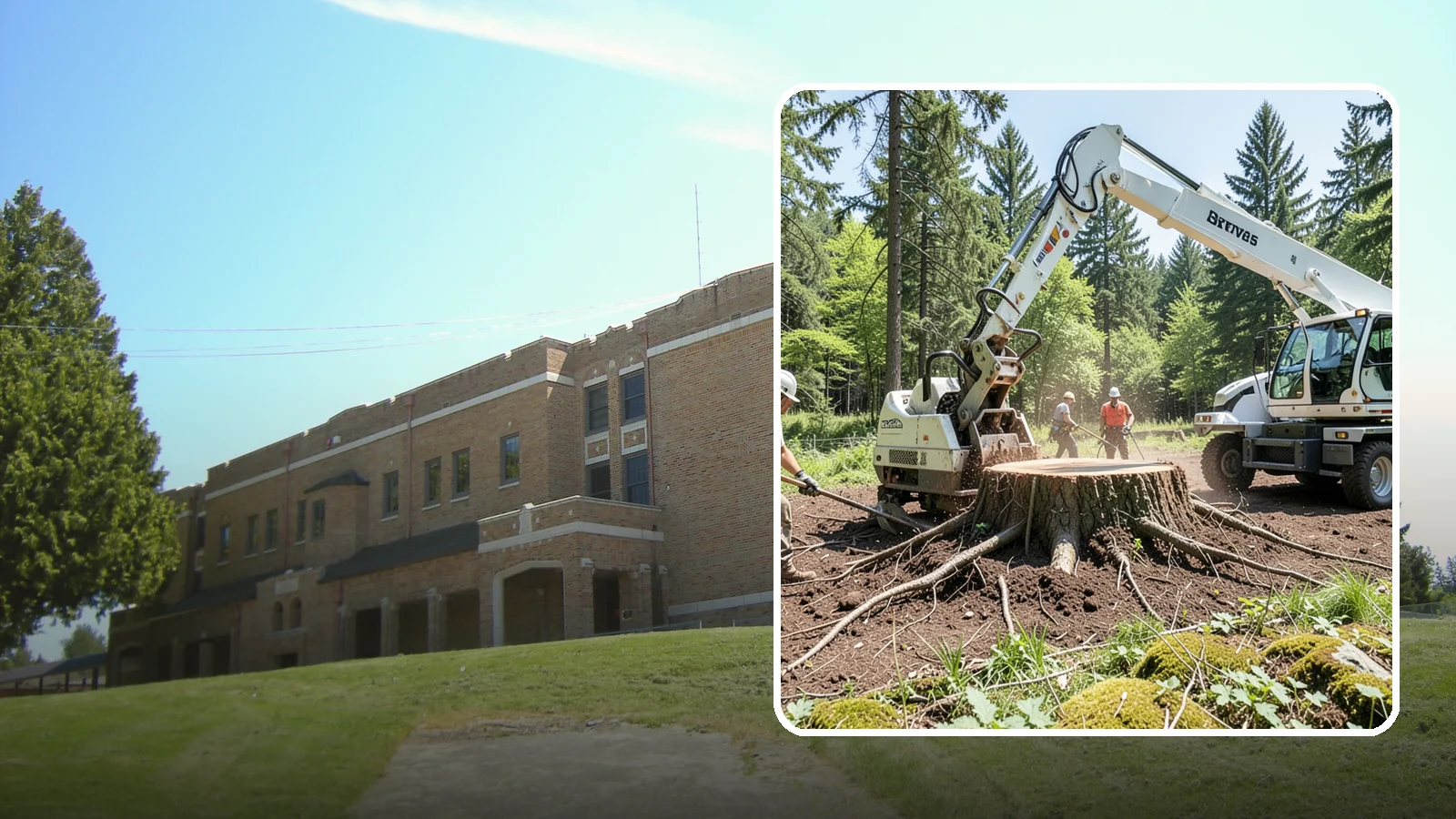 Stump removal in Maple Valley, King County, WA - The full extraction of a stump and its major roots.