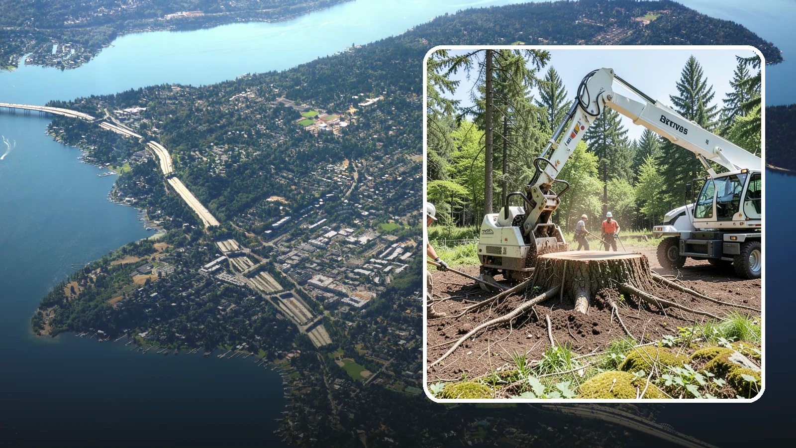 Stump removal in Mercer Island, King County, WA - The full extraction of a stump and its major roots.
