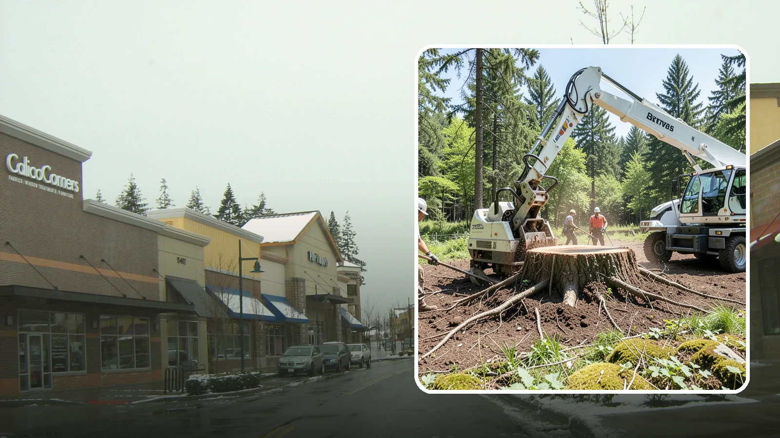 Stump removal in Mill Creek, Snohomish County, WA - The full extraction of a stump and its major roots.