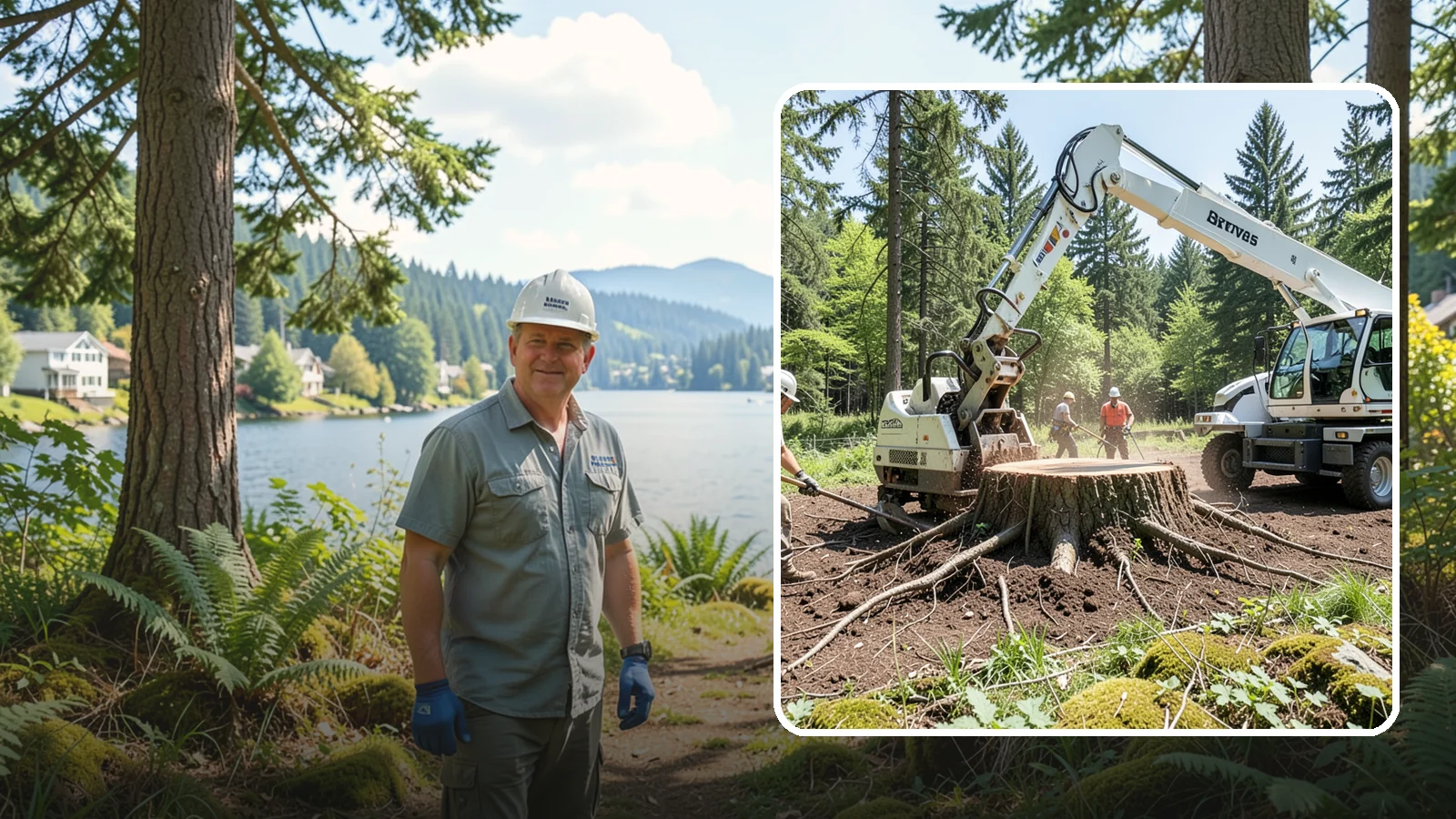 Stump removal in Milton, King County, WA - The full extraction of a stump and its major roots.