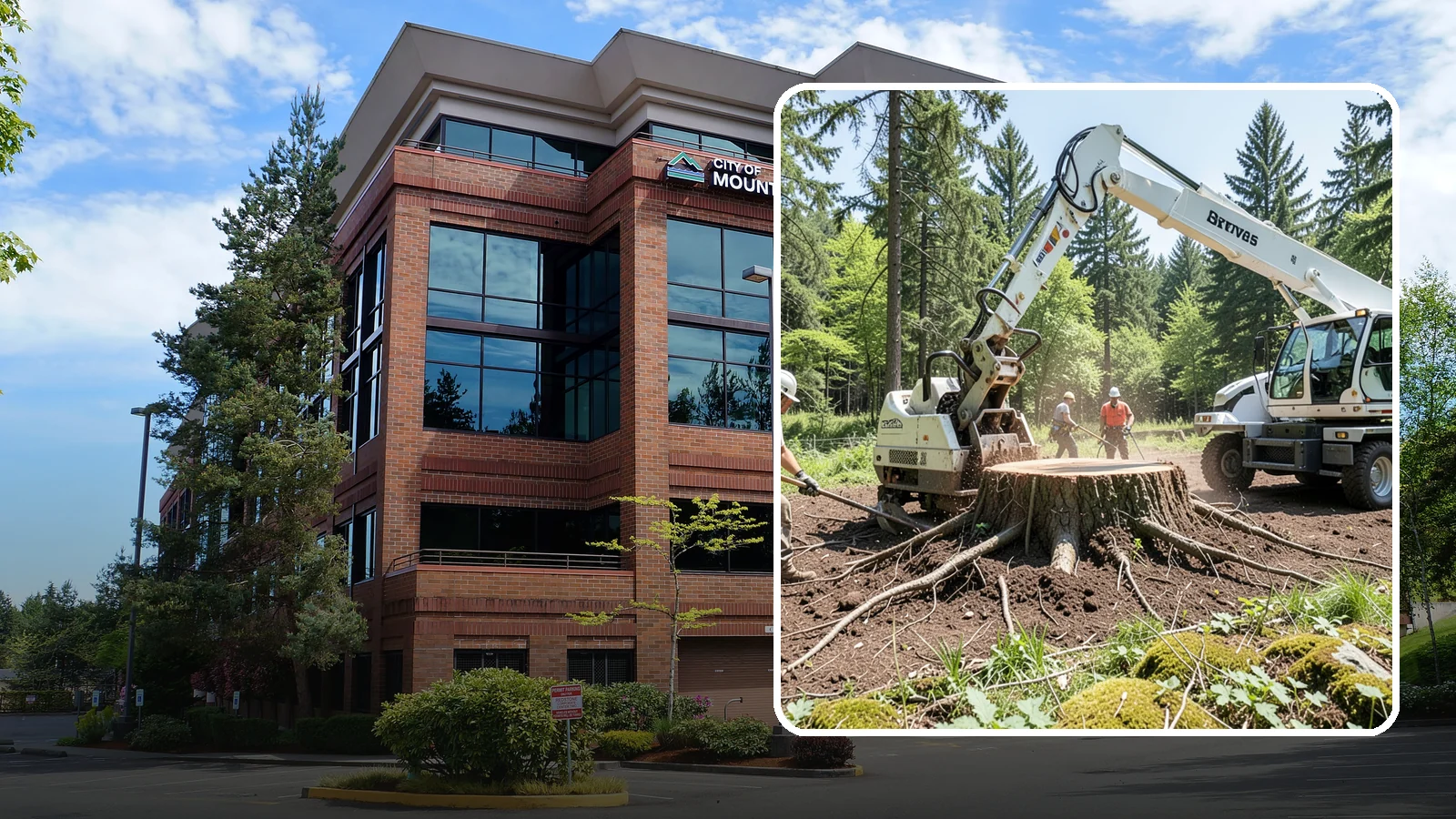 Stump removal in Mountlake Terrace, Snohomish County, WA - The full extraction of a stump and its major roots.