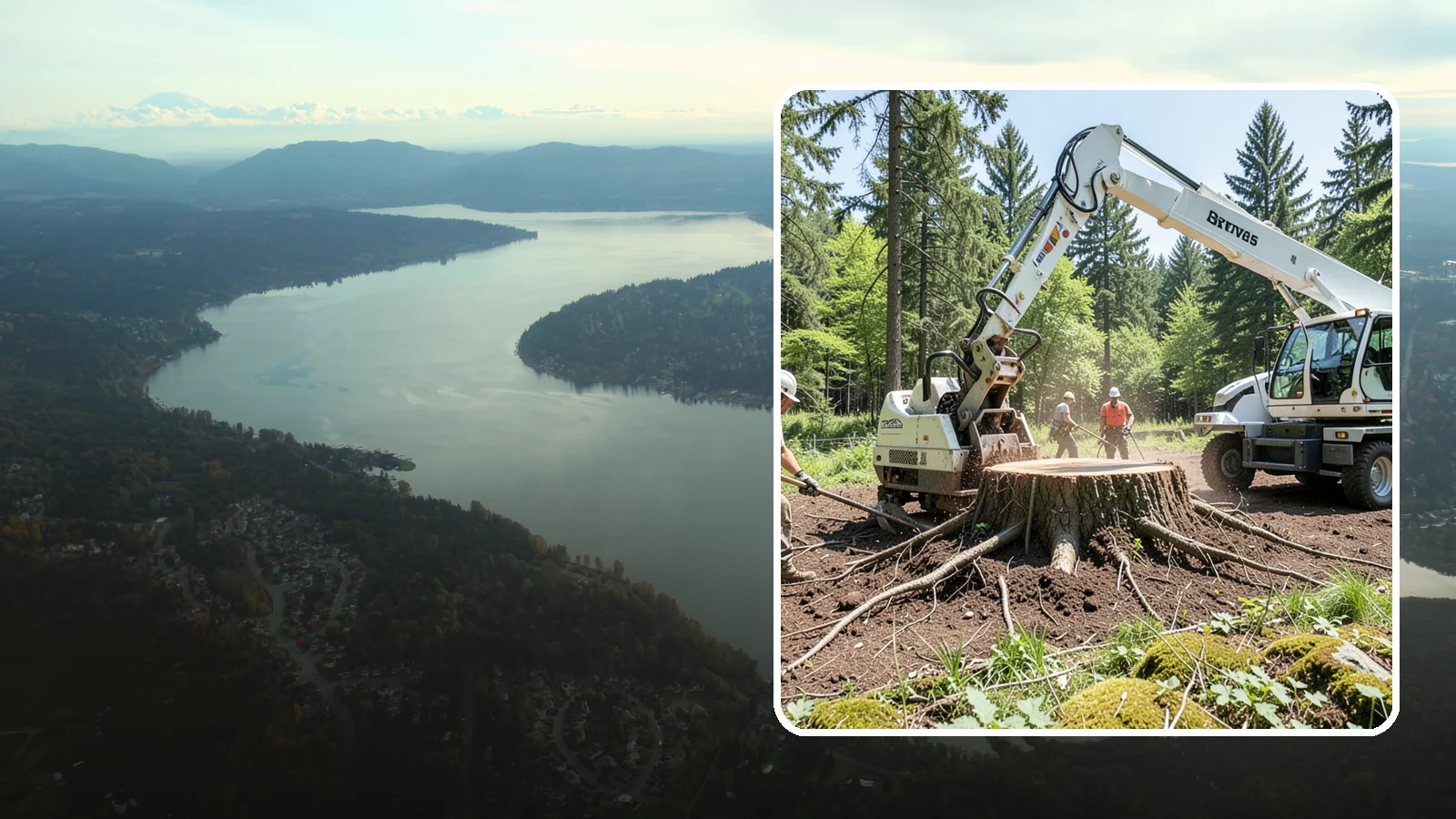 Stump removal in Sammamish, King County, WA - The full extraction of a stump and its major roots.