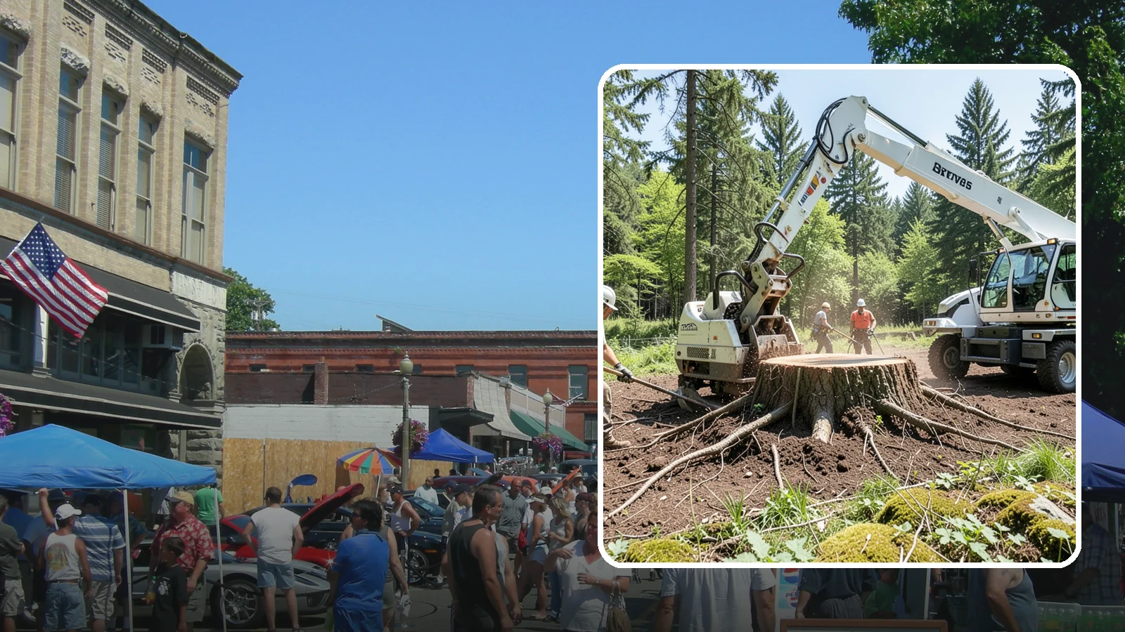 Stump removal in Snohomish, Snohomish County, WA - The full extraction of a stump and its major roots.