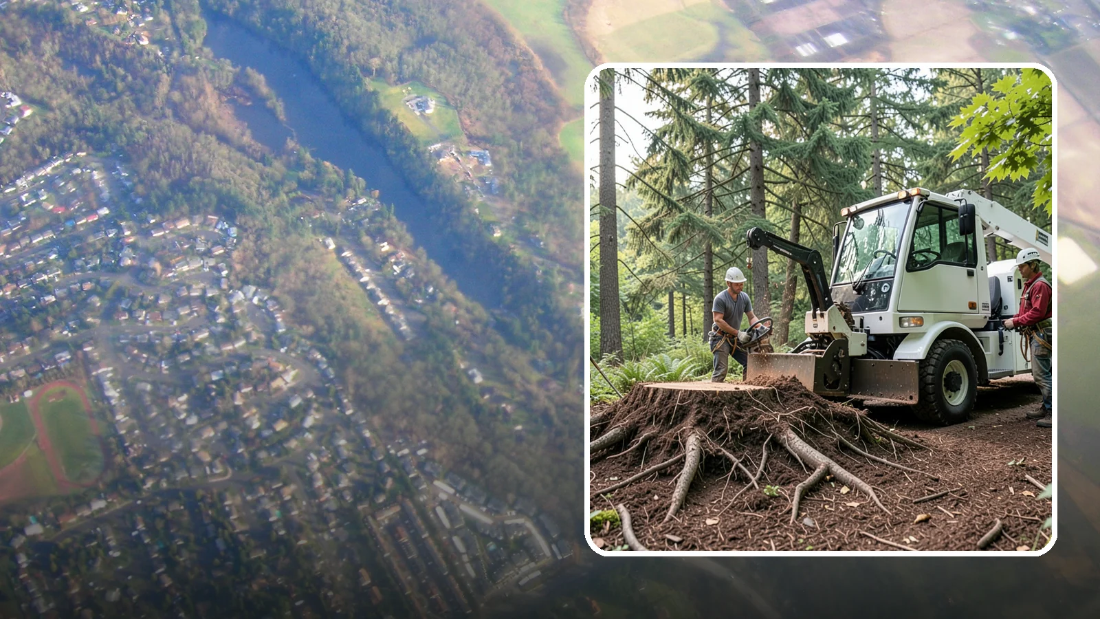 Surface root grinding in Algona, King County, WA - The grinding of exposed surface roots.