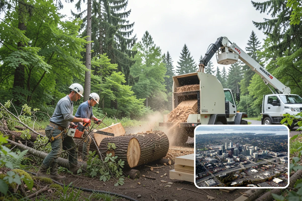 Surface root grinding in Bellevue, King County, WA - Removes tripping hazards and obstructions