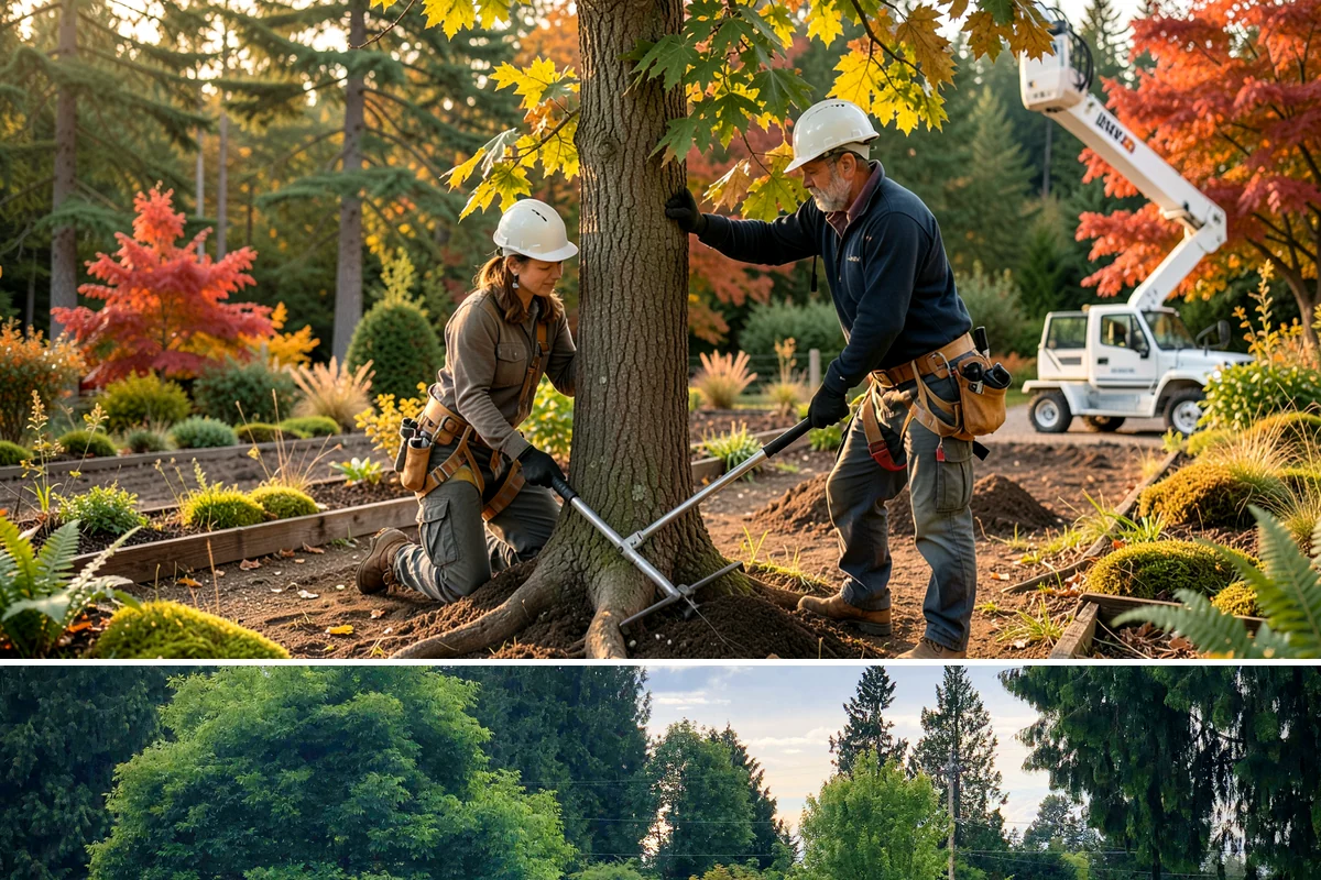 Surface root grinding in Bonney Lake, Pierce County, WA - This work can be performed year-round in the Puget Sound climate but may require scheduling adjustments if frozen ground prevents...