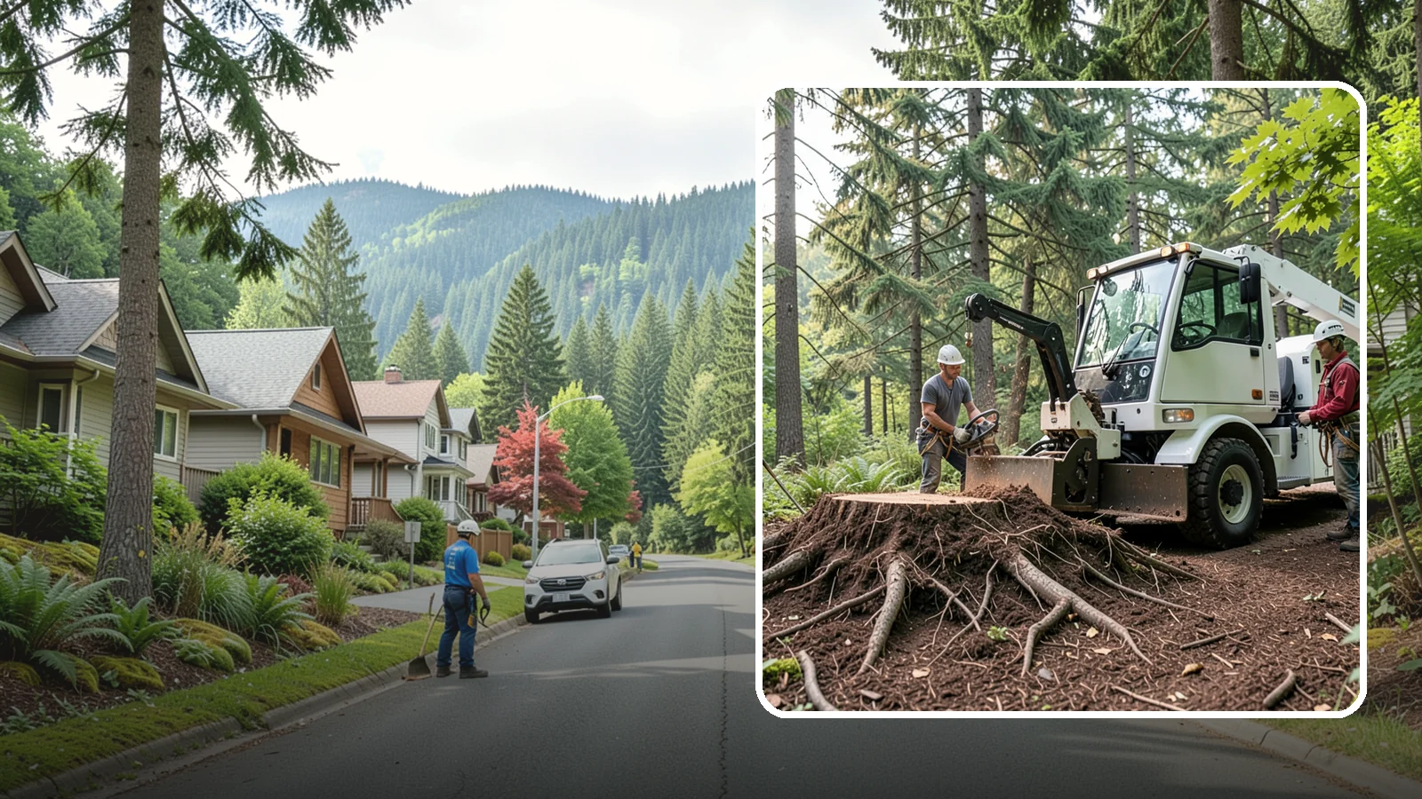 Surface root grinding in Darrington, Snohomish County, WA - The grinding of exposed surface roots.
