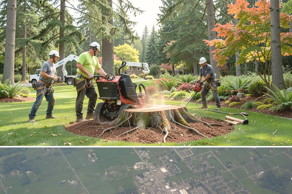 Surface root grinding in Enumclaw, King County, WA - This work can be performed year-round in the Puget Sound climate but may require scheduling adjustments if frozen ground prevents...