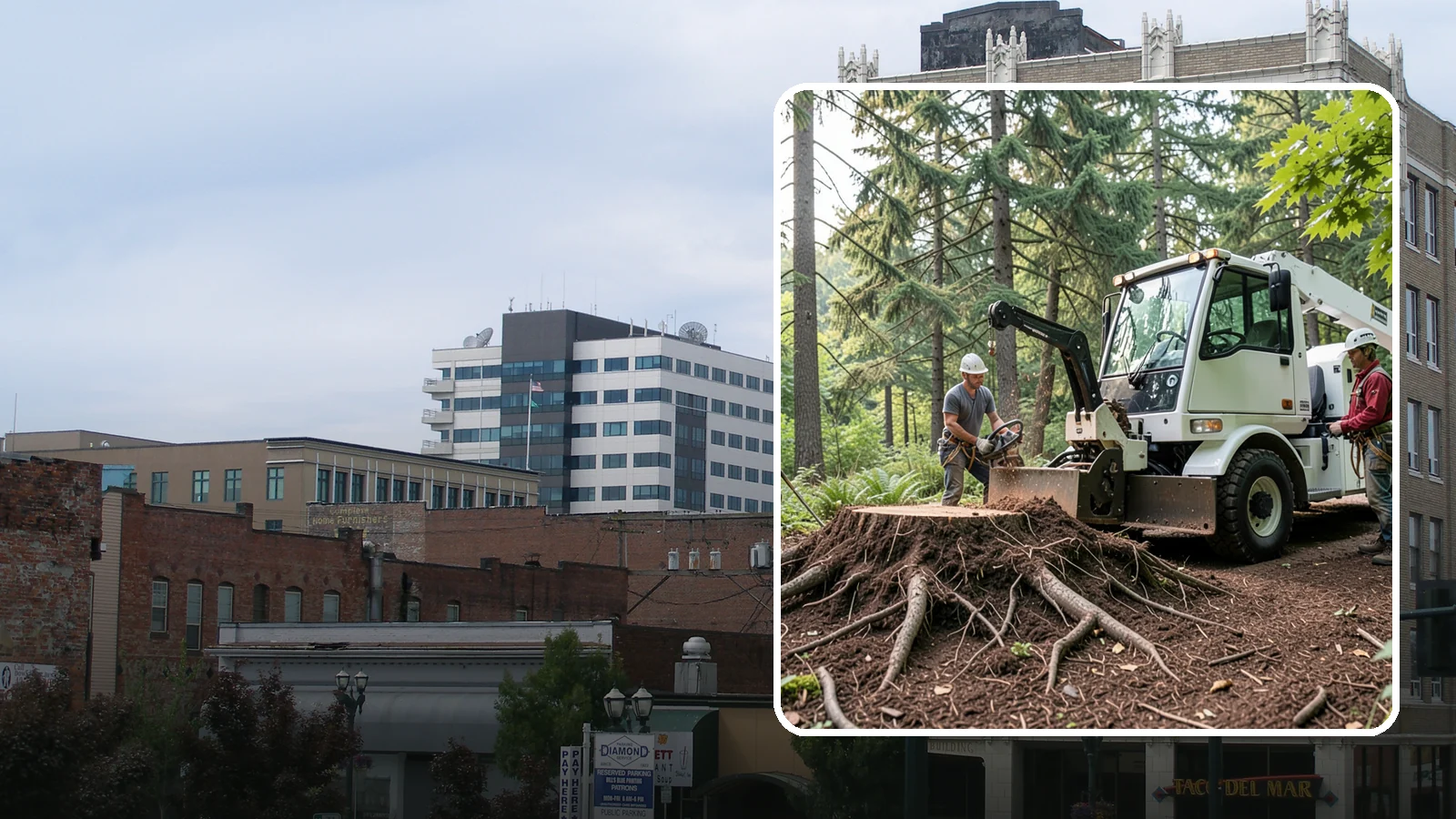 Surface root grinding in Everett, Snohomish County, WA - The grinding of exposed surface roots.