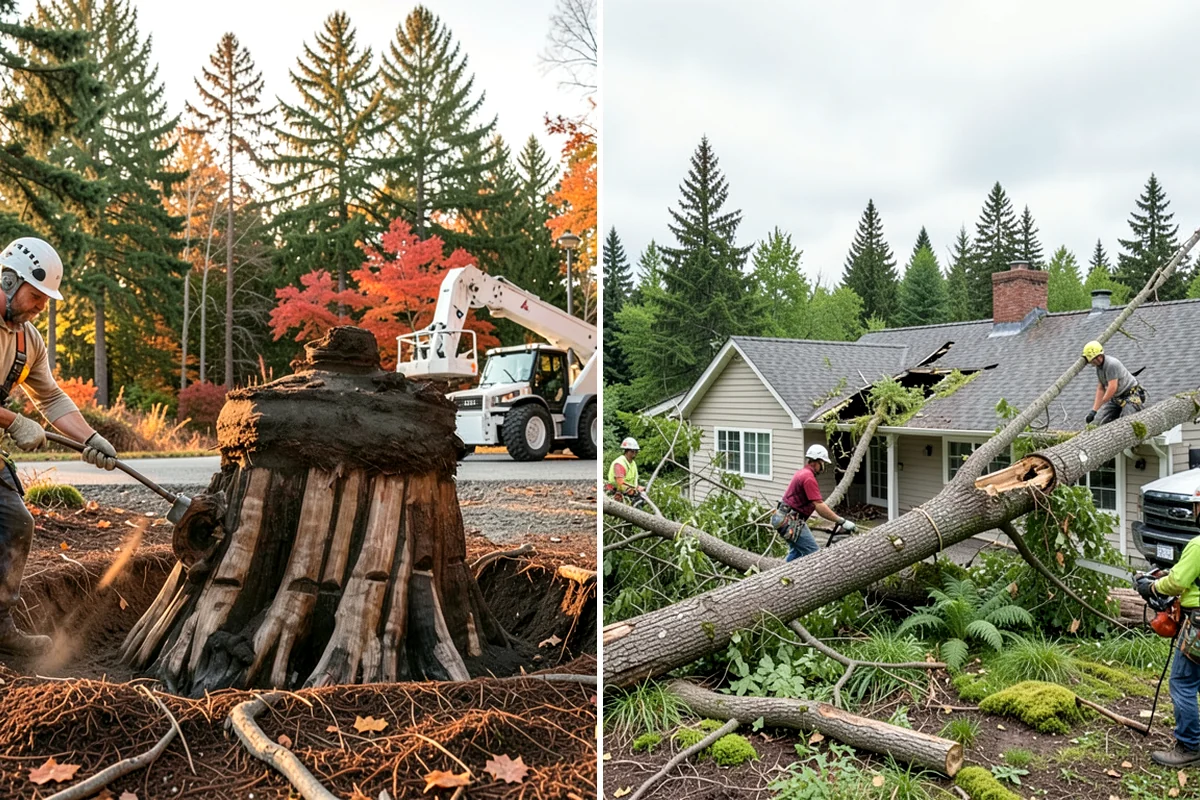 Surface root grinding in Everett, Snohomish County, WA - Locate and mark utilities before work