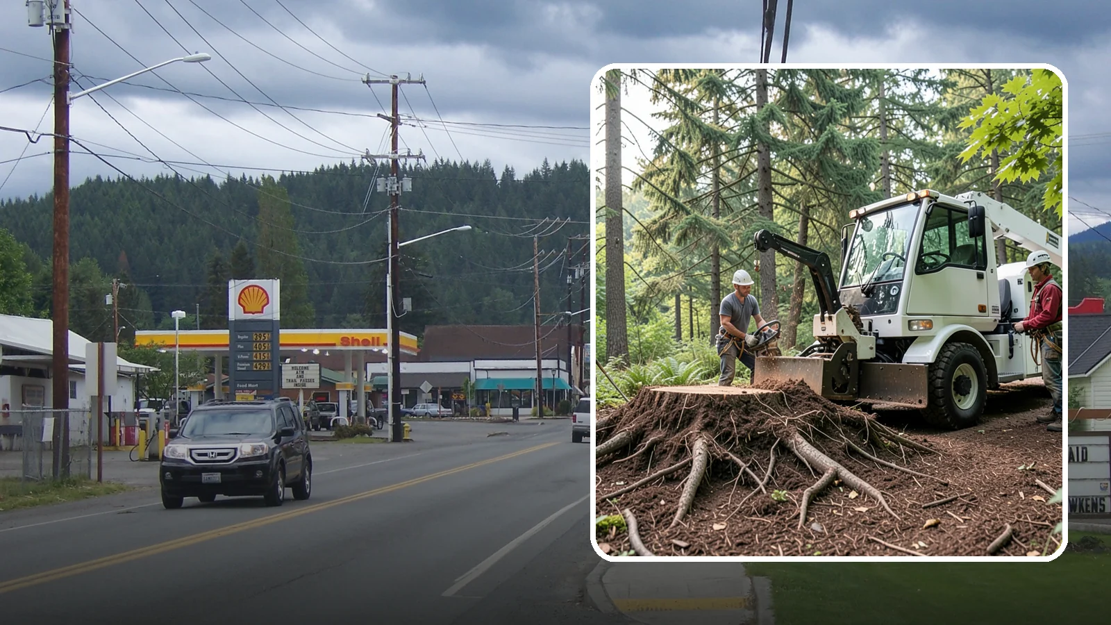 Surface root grinding in Granite Falls, Snohomish County, WA - The grinding of exposed surface roots.