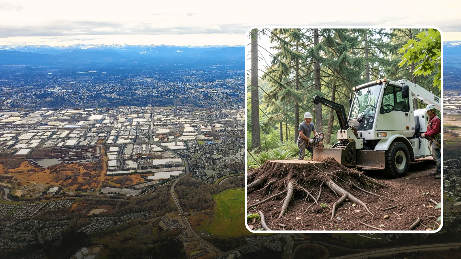 Surface root grinding in Kent, King County, WA - The grinding of exposed surface roots.