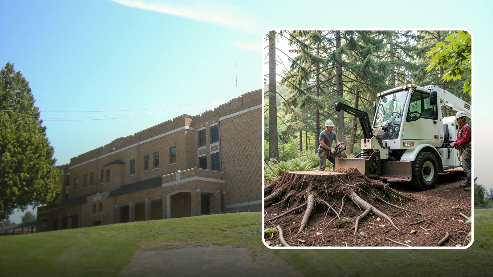 Surface root grinding in Maple Valley, King County, WA - The grinding of exposed surface roots.