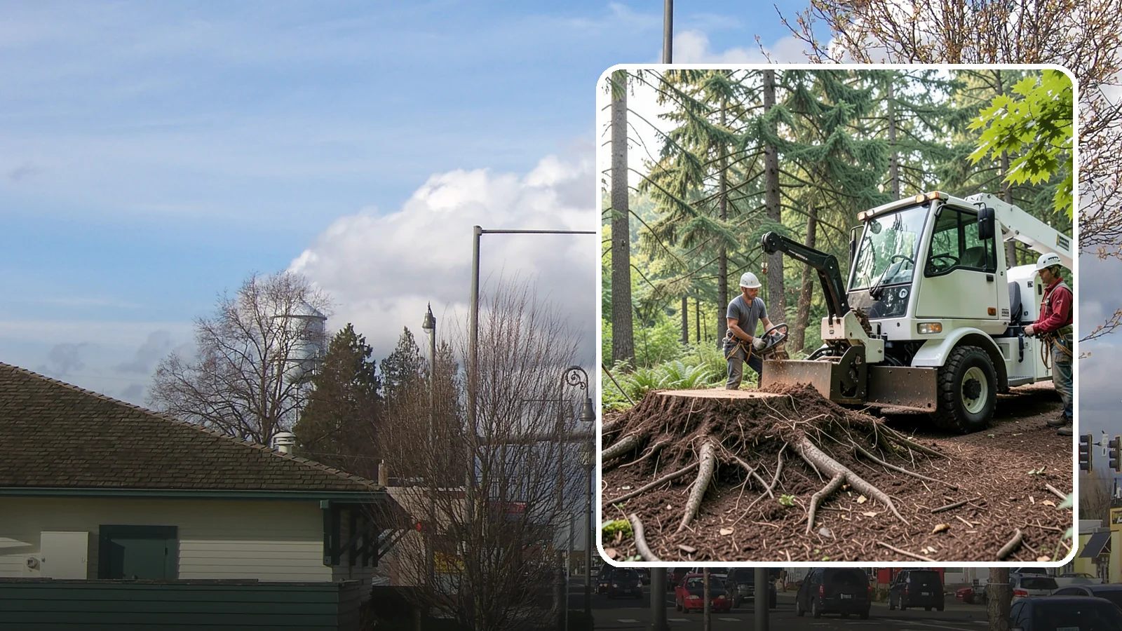 Surface root grinding in Marysville, Snohomish County, WA - The grinding of exposed surface roots.