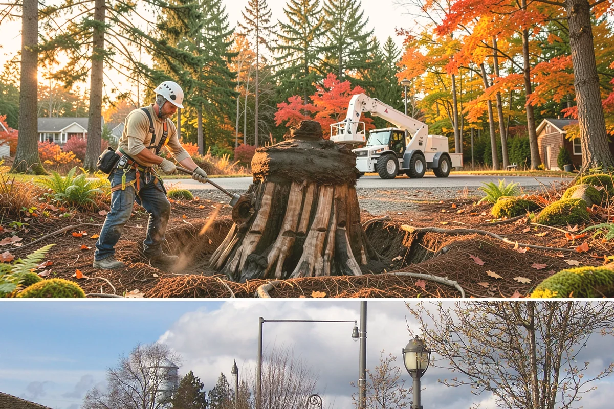 Surface root grinding in Marysville, Snohomish County, WA - This work can be performed year-round in the Puget Sound climate but may require scheduling adjustments if frozen ground prevents...