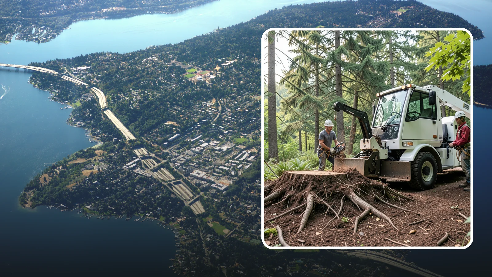 Surface root grinding in Mercer Island, King County, WA - The grinding of exposed surface roots.