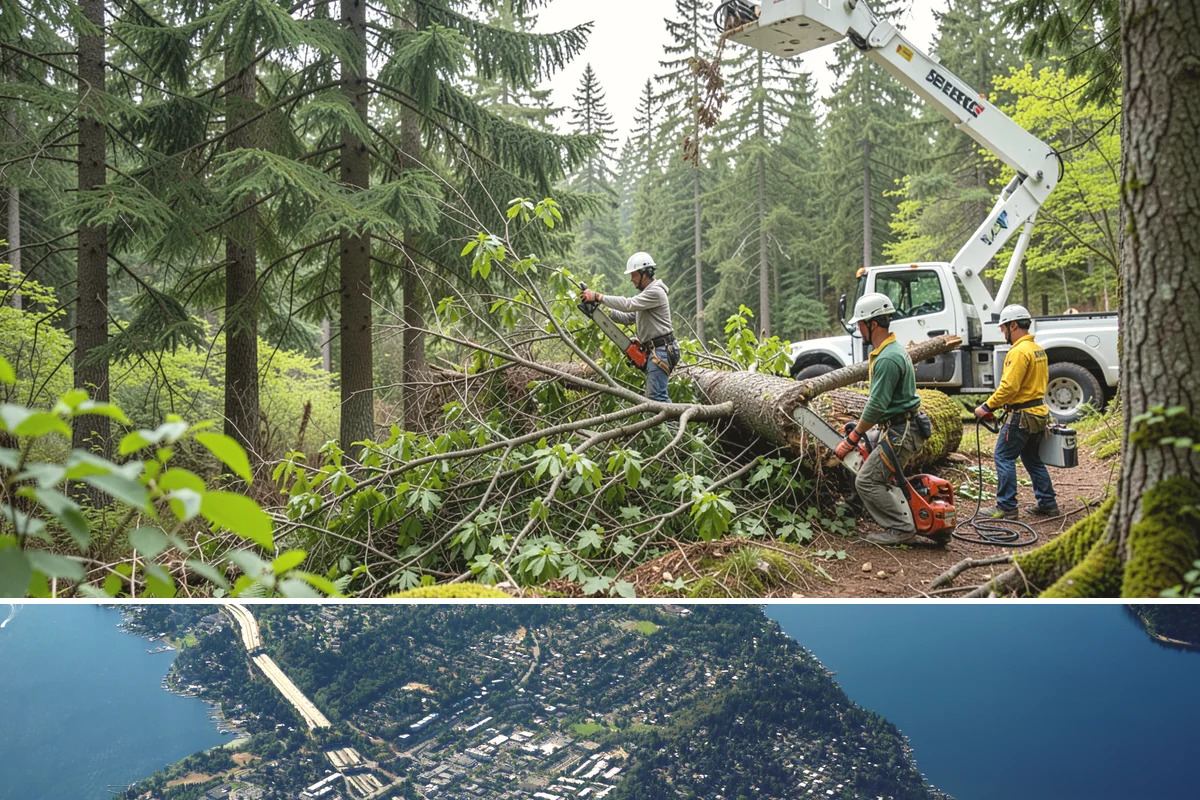 Surface root grinding in Mercer Island, King County, WA - This work can be performed year-round in the Puget Sound climate but may require scheduling adjustments if frozen ground prevents...