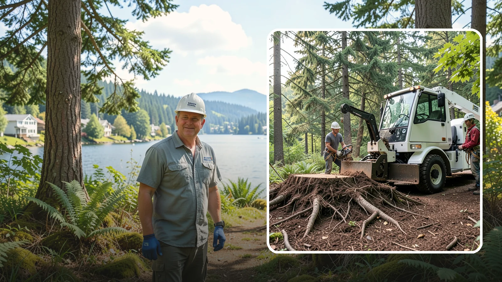 Surface root grinding in Milton, King County, WA - The grinding of exposed surface roots.