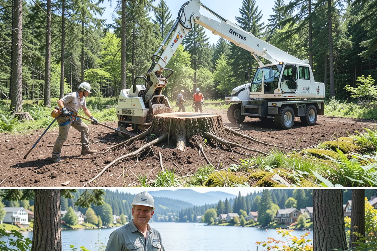 Surface root grinding in Milton, King County, WA - This work can be performed year-round in the Puget Sound climate but may require scheduling adjustments if frozen ground prevents...