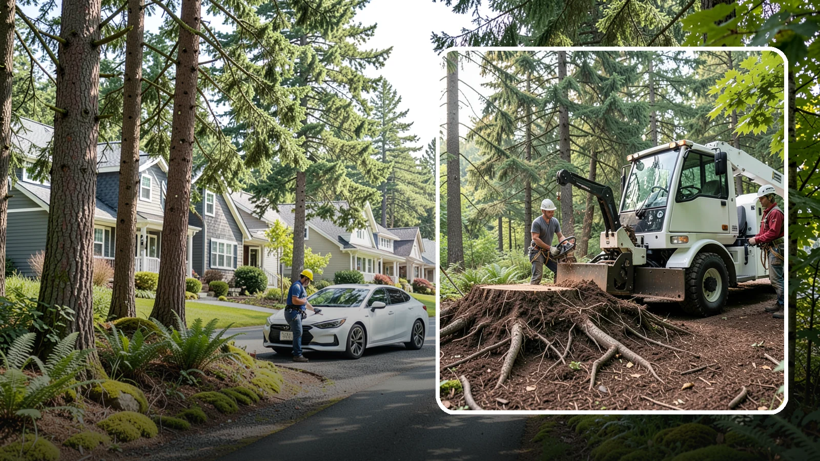 Surface root grinding in Normandy Park, King County, WA - The grinding of exposed surface roots.