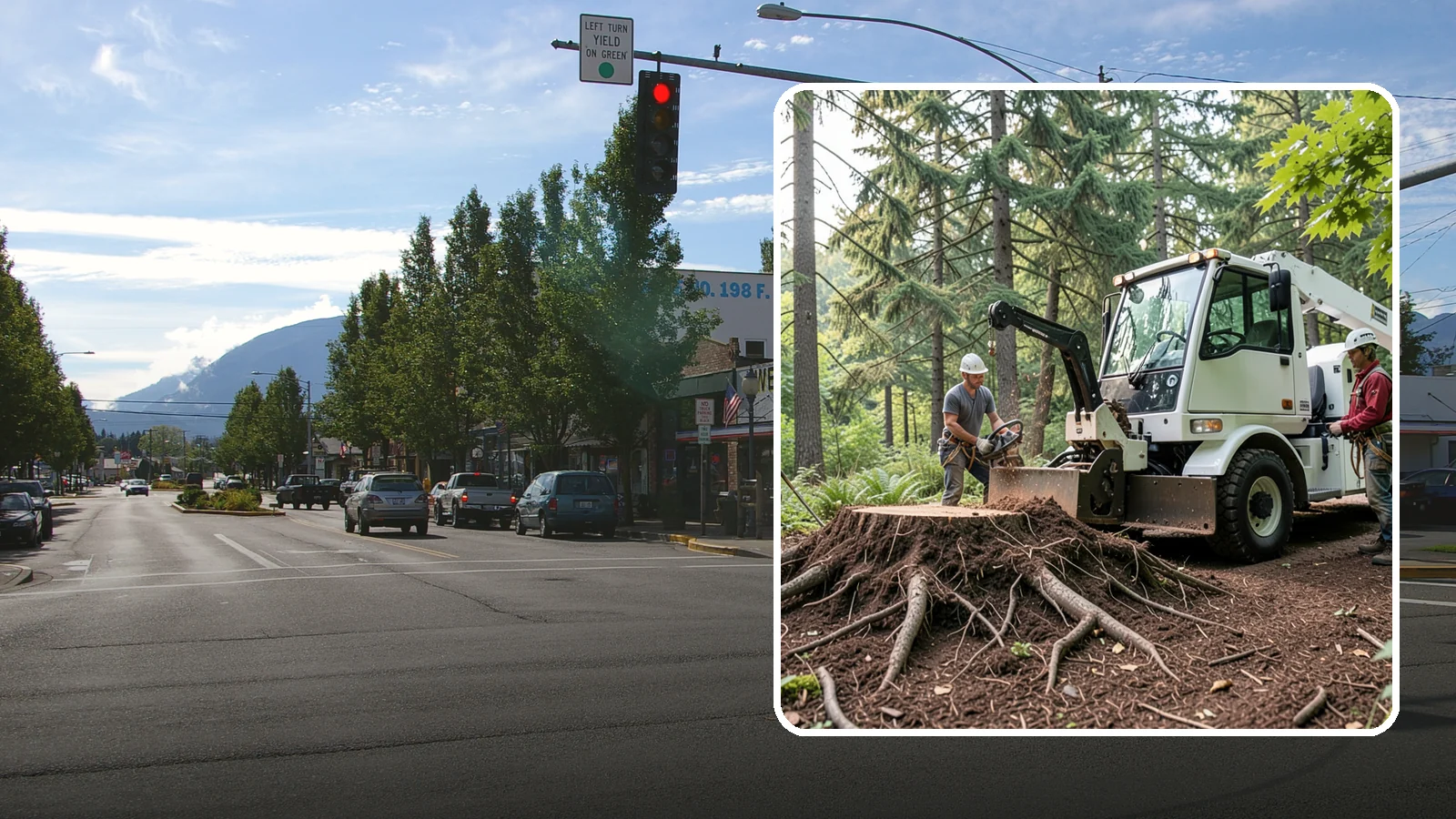 Surface root grinding in North Bend, King County, WA - The grinding of exposed surface roots.