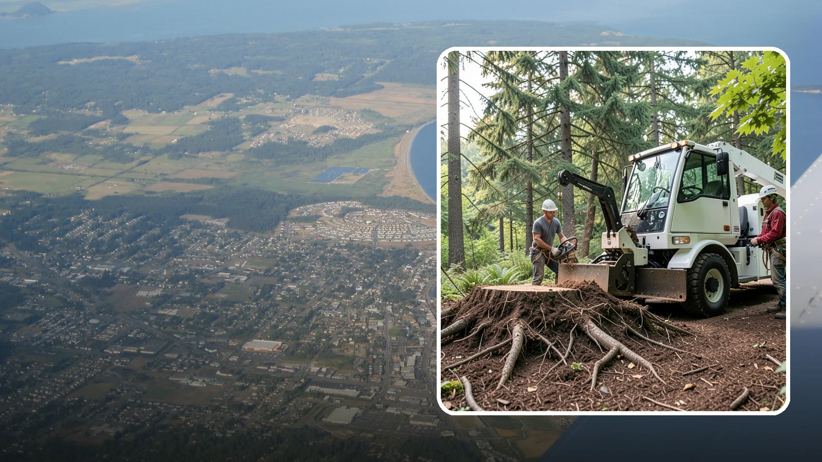 Surface root grinding in Oak Harbor, Island County, WA - The grinding of exposed surface roots.