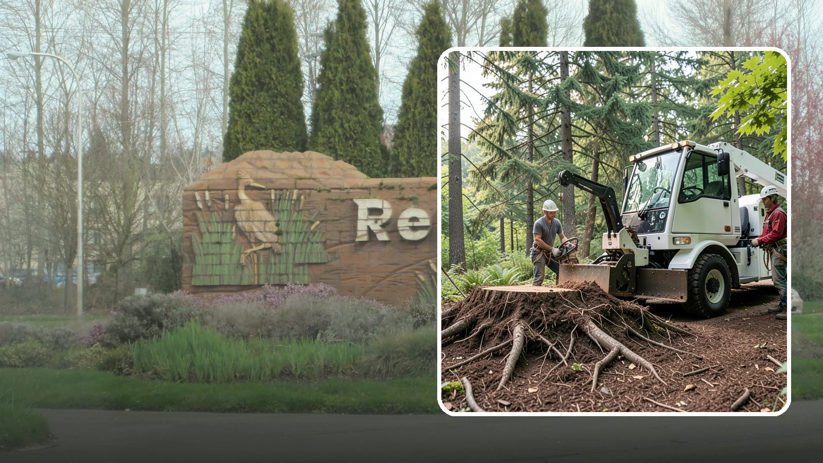 Surface root grinding in Renton, King County, WA - The grinding of exposed surface roots.