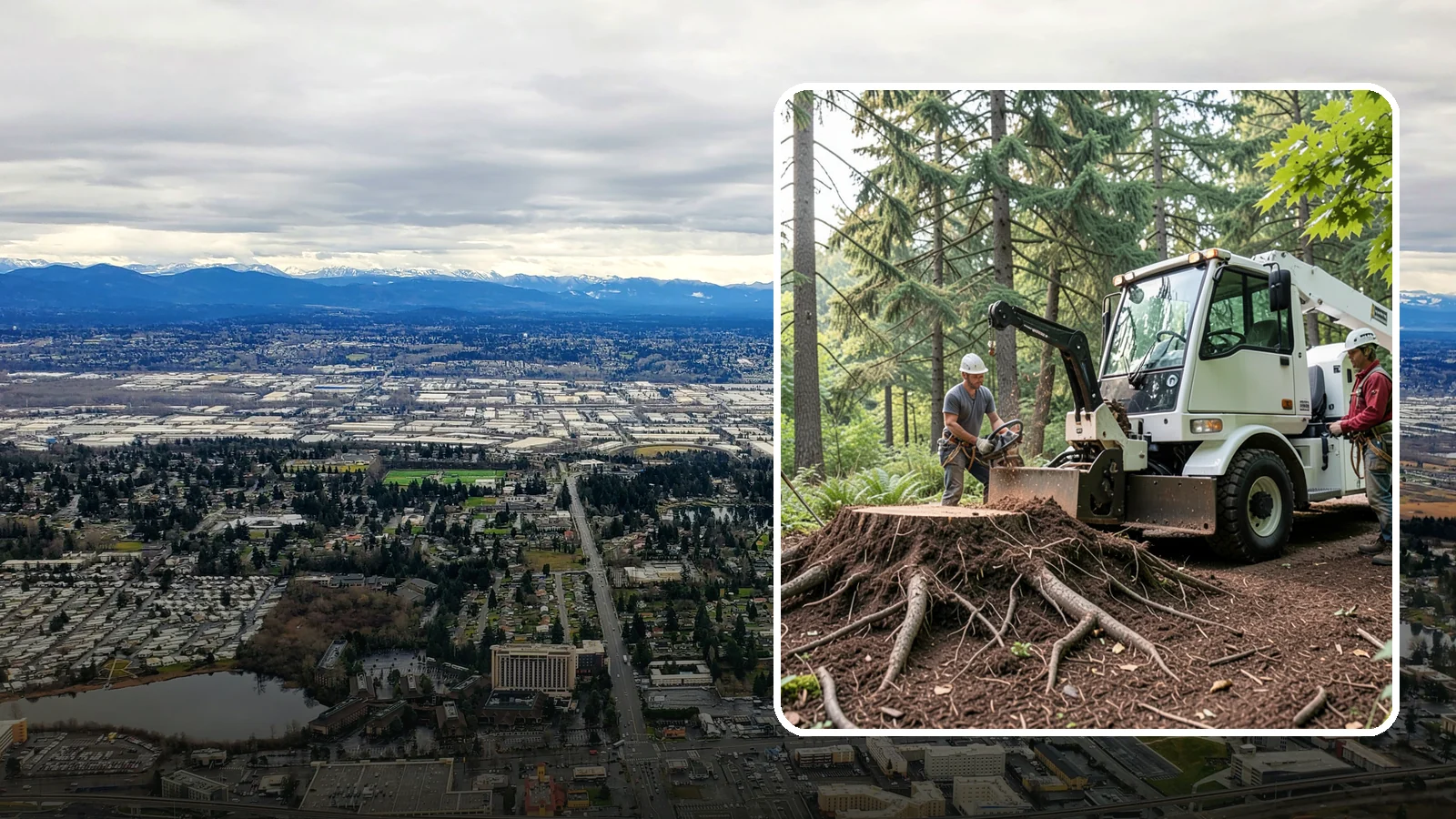 Surface root grinding in SeaTac, King County, WA - The grinding of exposed surface roots.