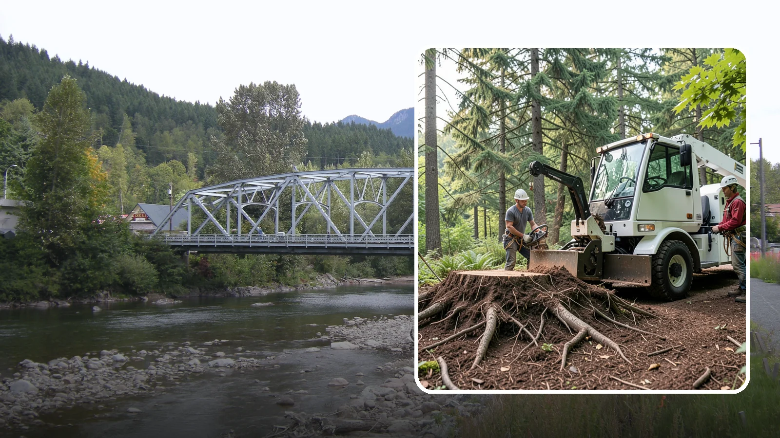 Surface root grinding in Skykomish, King County, WA - The grinding of exposed surface roots.