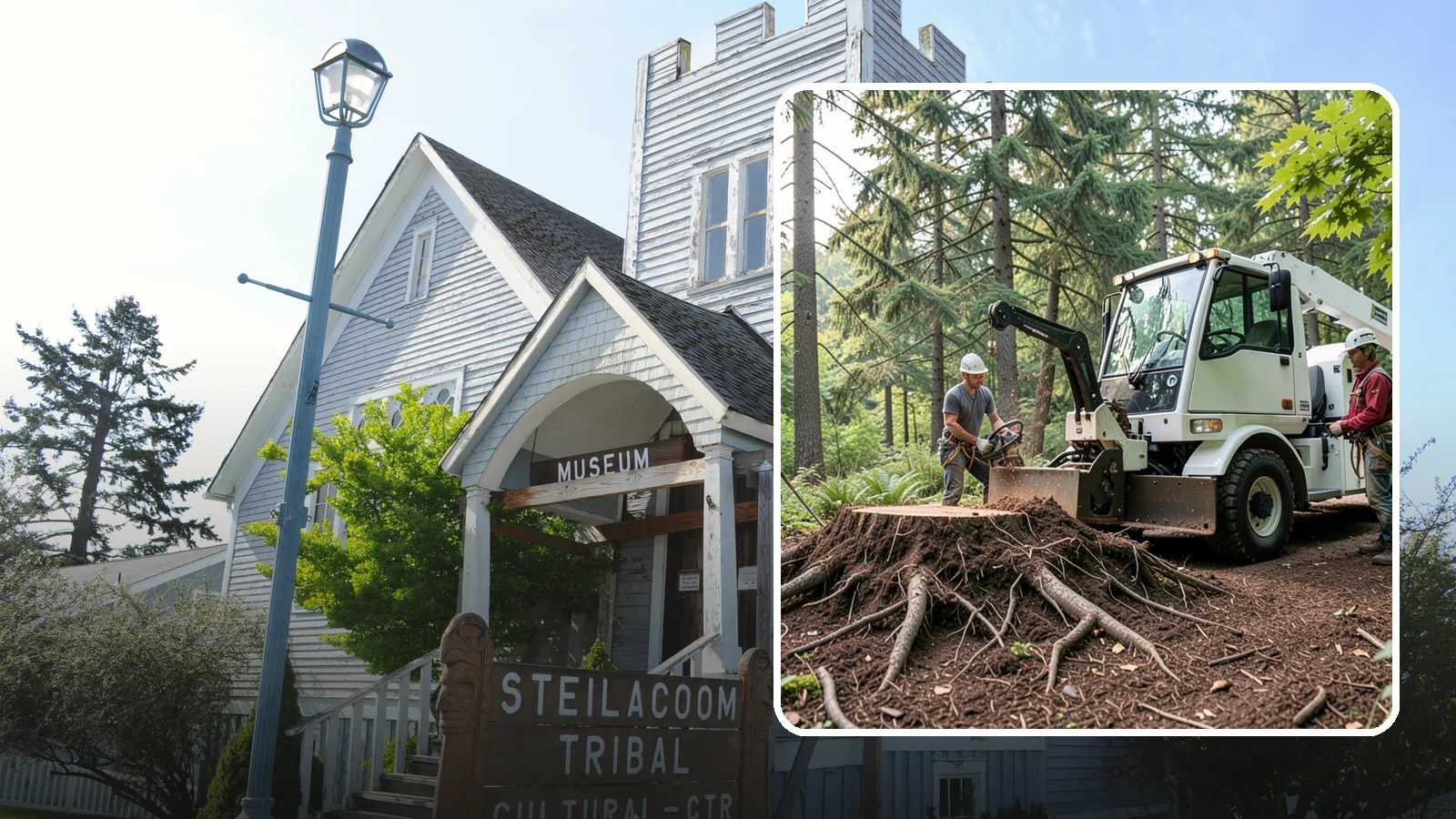 Surface root grinding in Steilacoom, Pierce County, WA - The grinding of exposed surface roots.