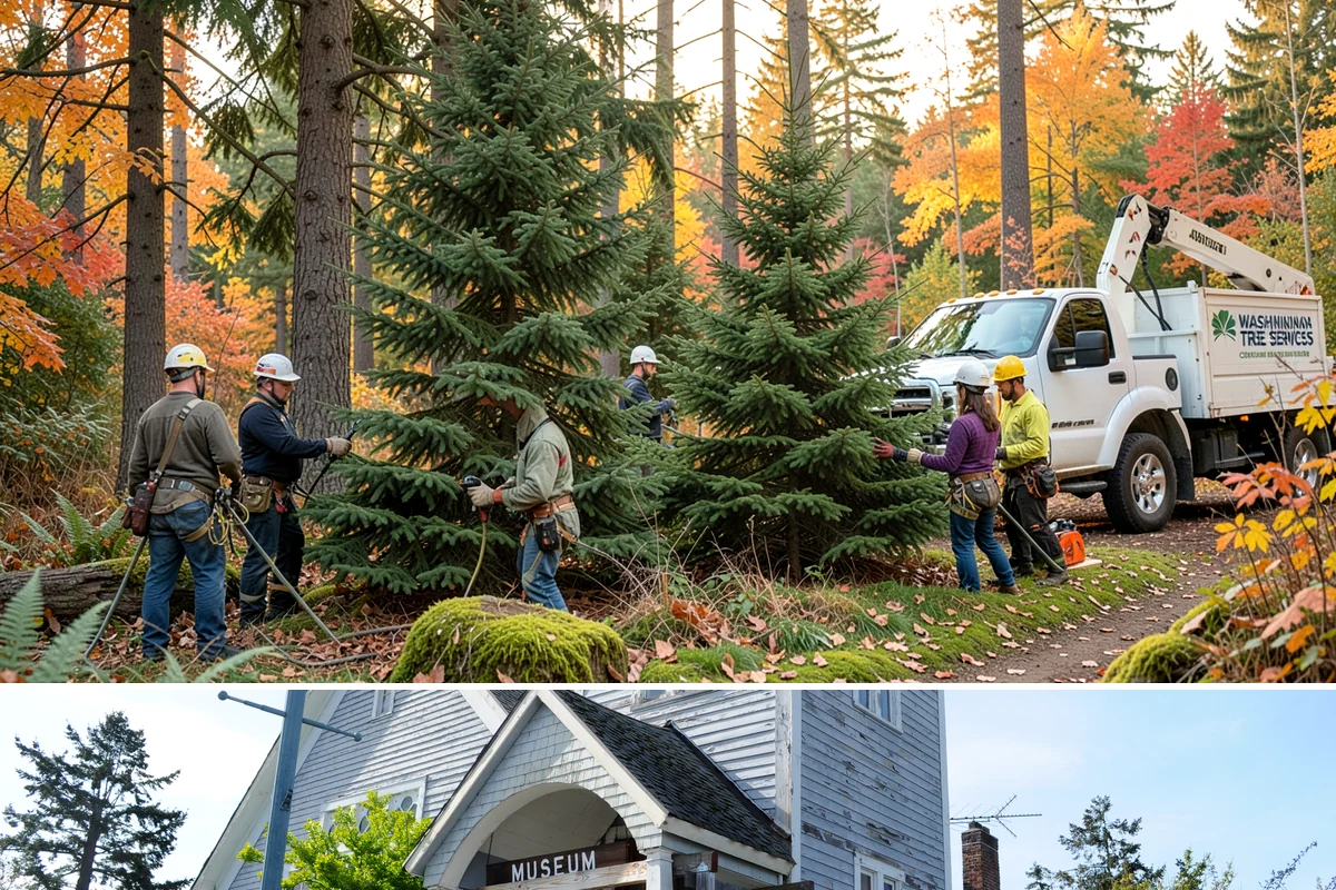 Surface root grinding in Steilacoom, Pierce County, WA - This work can be performed year-round in the Puget Sound climate but may require scheduling adjustments if frozen ground prevents...