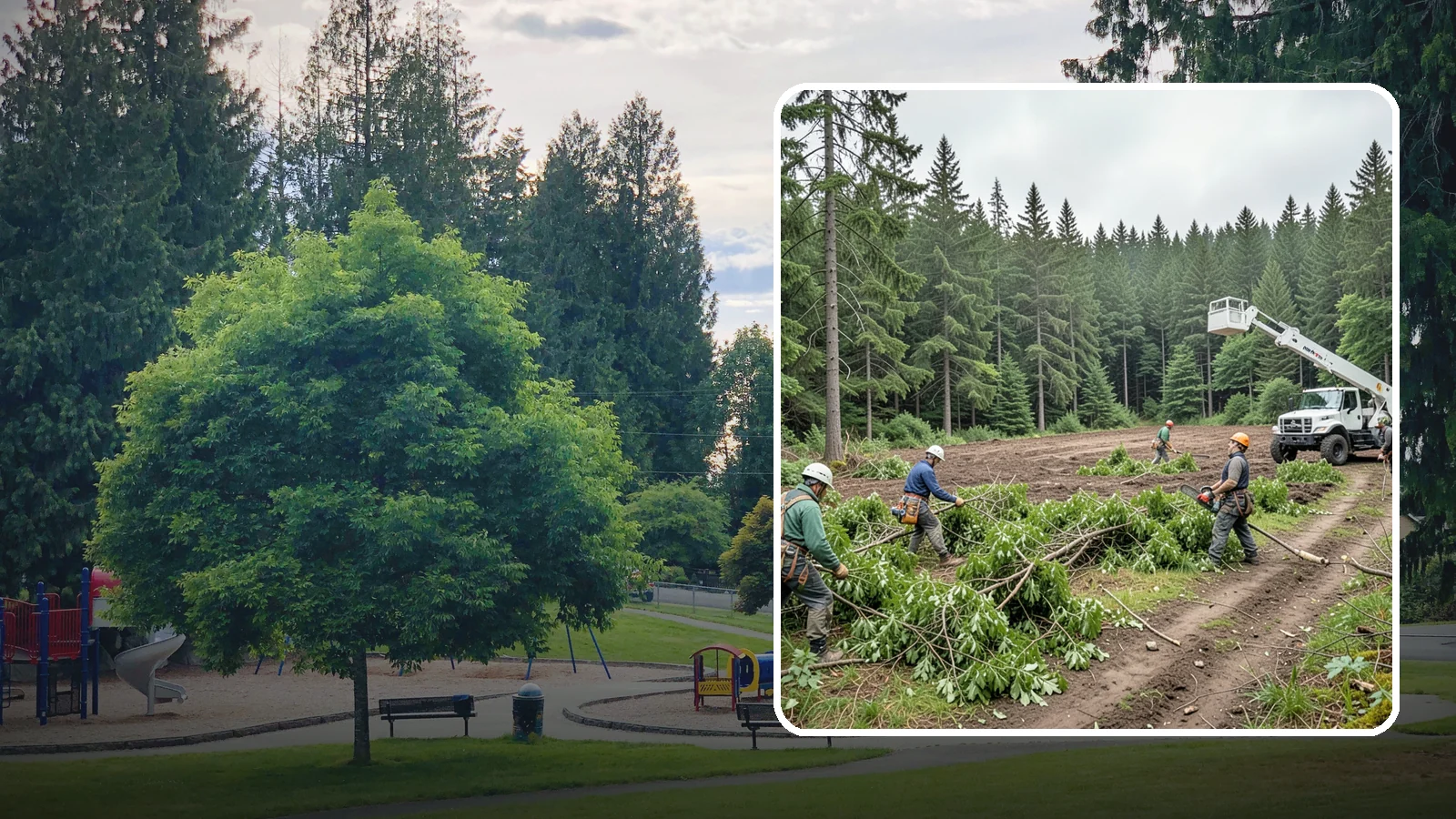 Trail clearing in Bonney Lake, Pierce County, WA - The clearing and maintenance of trails and paths.
