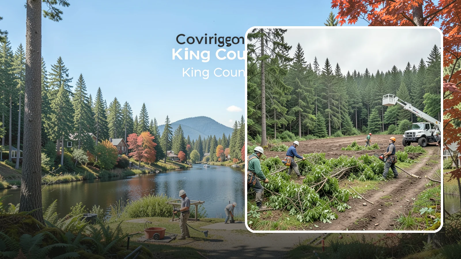 Trail clearing in Covington, King County, WA - The clearing and maintenance of trails and paths.