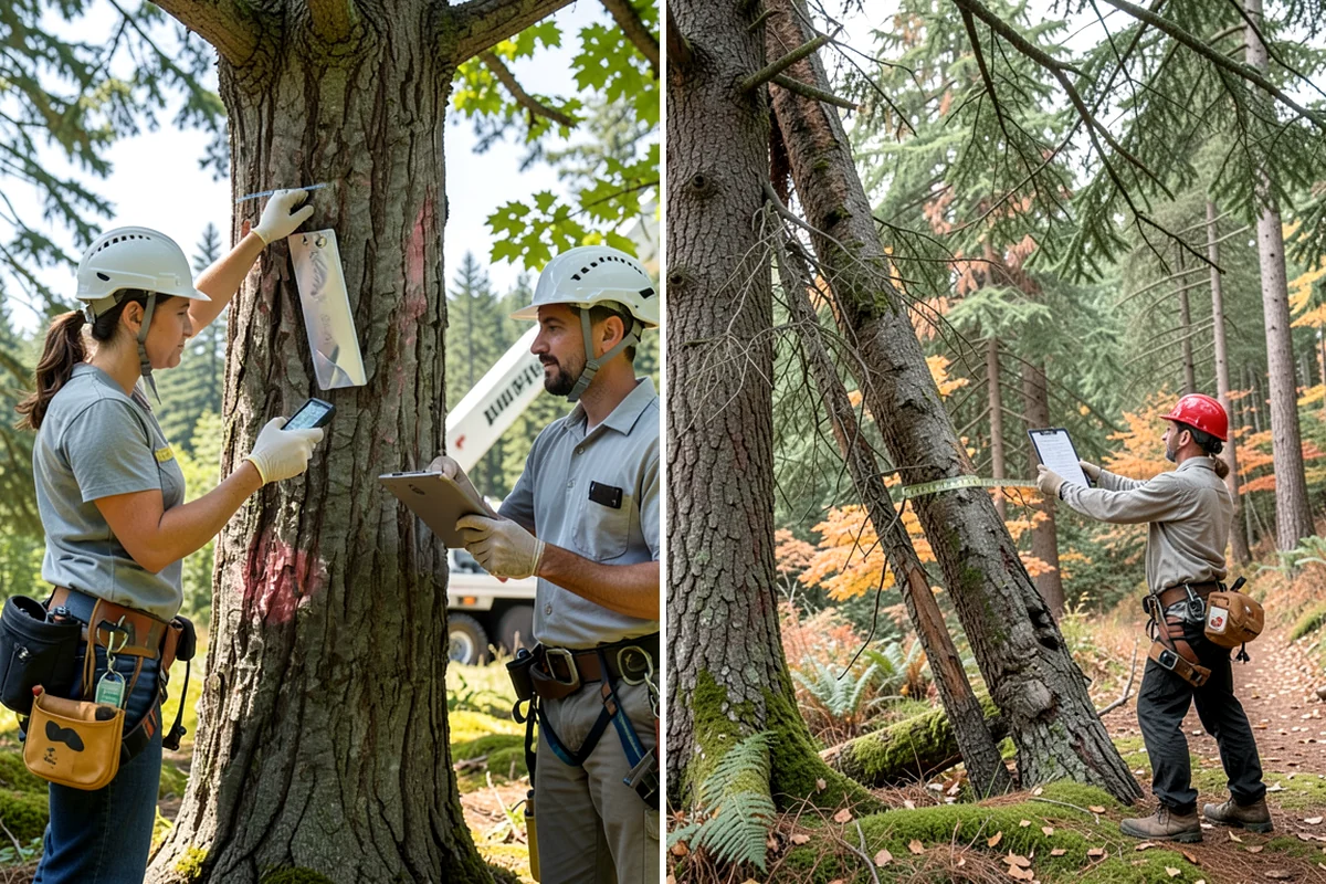 Trail clearing in Federal Way, King County, WA - Assess the site and mark features to protect