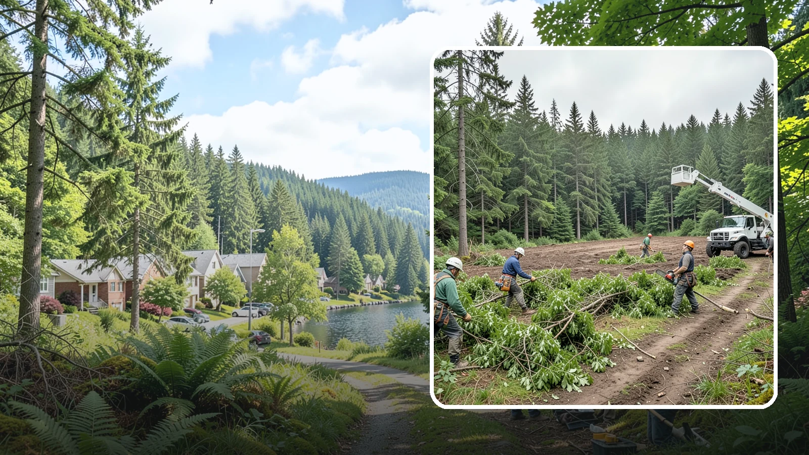 Trail clearing in Lake Forest Park, King County, WA - The clearing and maintenance of trails and paths.
