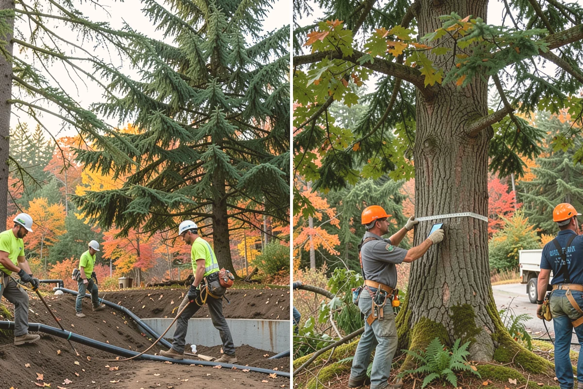 Trail clearing in Milton, King County, WA - Assess the site and mark features to protect
