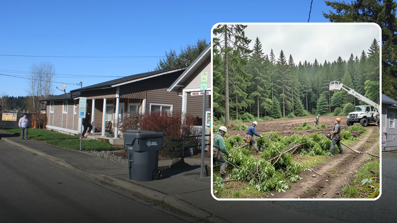 Trail clearing in South Prairie, Pierce County, WA - The clearing and maintenance of trails and paths.