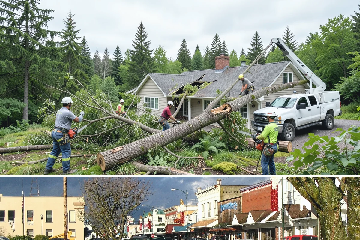Tree bracing in Arlington, Snohomish County, WA - Work is performed year-round but typically scheduled when trees have full foliage to assess load paths accurately