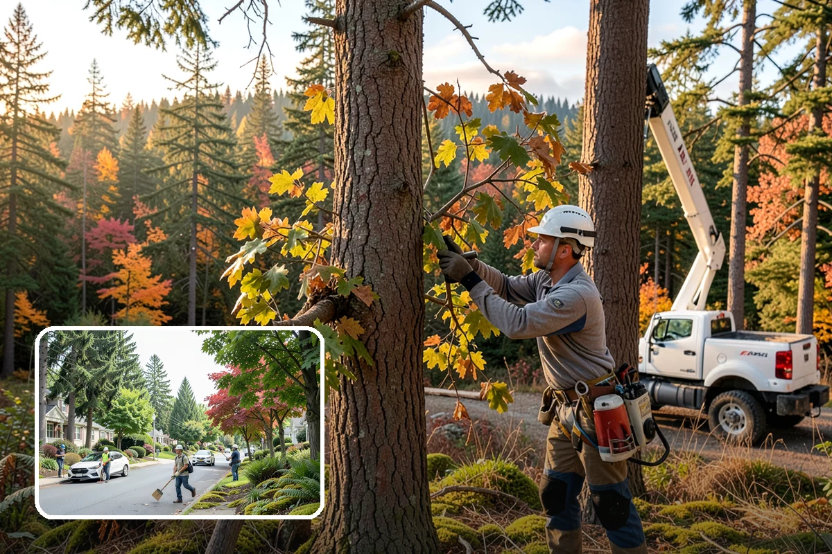 Tree bracing in Beaux Arts Village, King County, WA - Reduces the risk of limb or stem failure