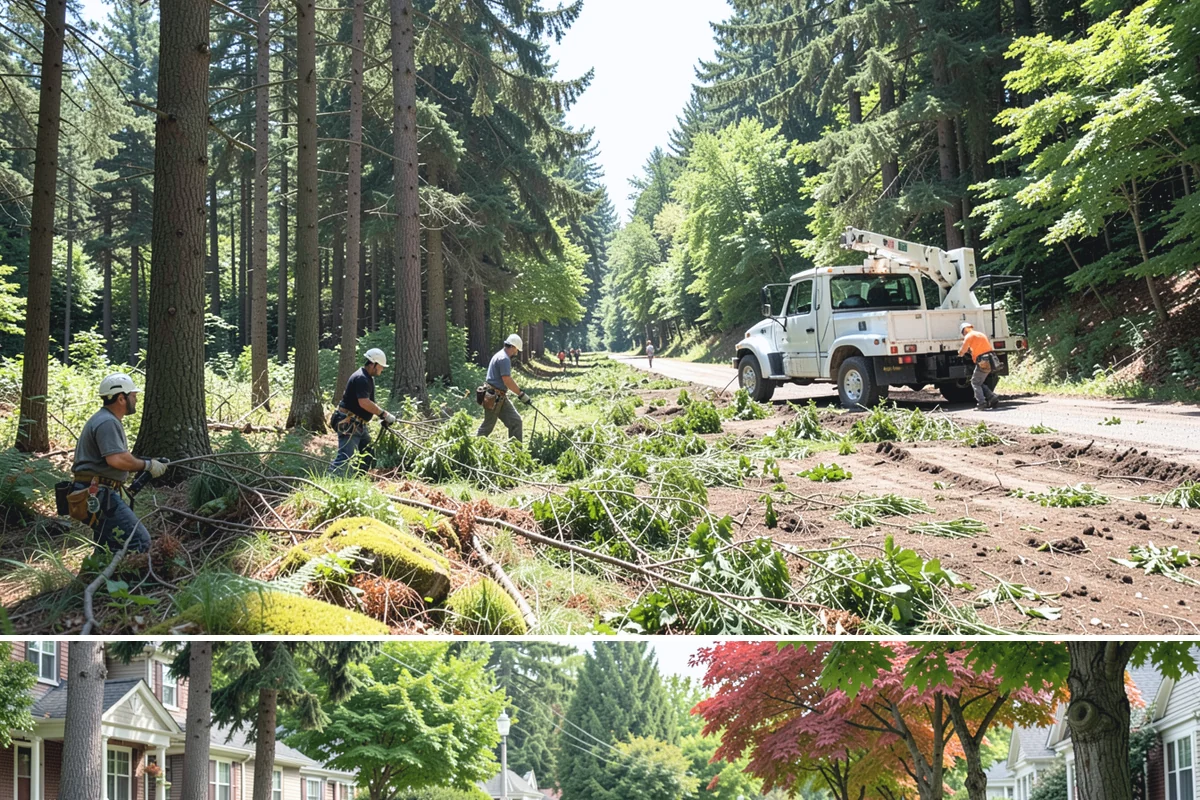 Tree bracing in Beaux Arts Village, King County, WA - Work is performed year-round but typically scheduled when trees have full foliage to assess load paths accurately
