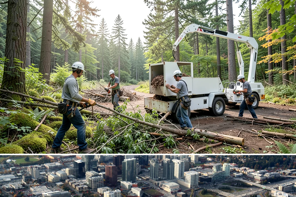 Tree bracing in Bellevue, King County, WA - Work is performed year-round but typically scheduled when trees have full foliage to assess load paths accurately