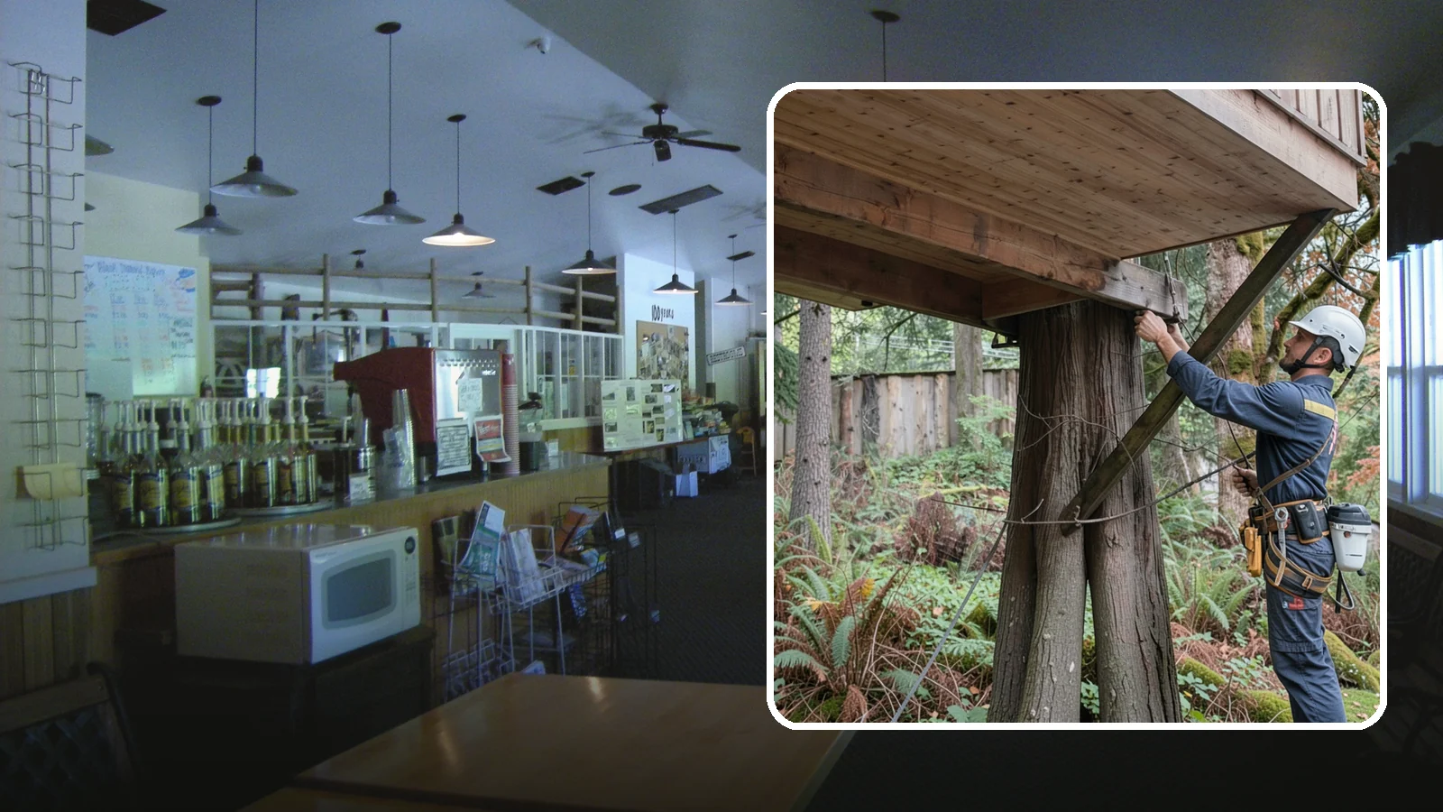 Tree bracing in Black Diamond, King County, WA - The installation of rods to reinforce splits or weak unions.