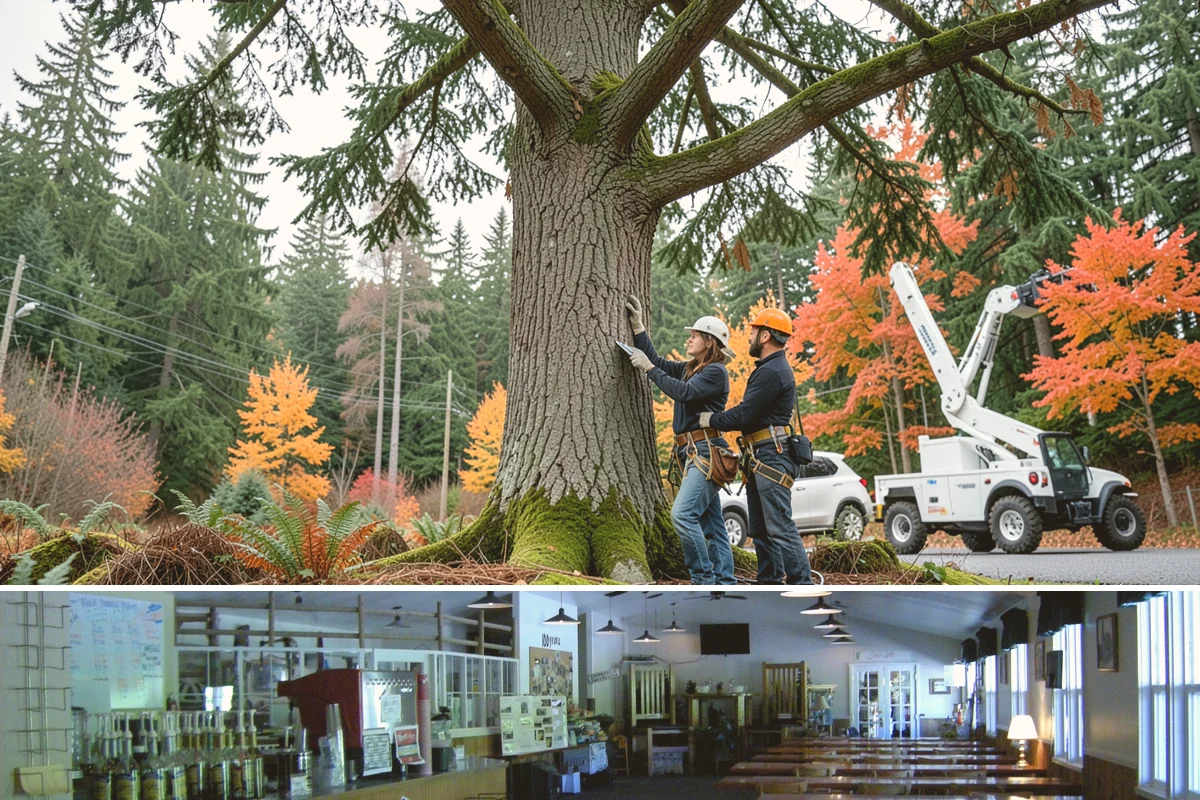 Tree bracing in Black Diamond, King County, WA - Work is performed year-round but typically scheduled when trees have full foliage to assess load paths accurately