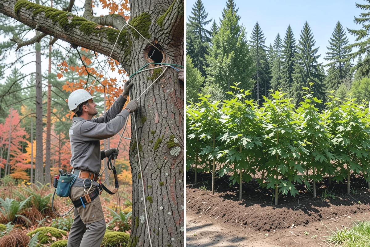 Tree bracing in Buckley, Pierce County, WA - Assess structural defects and load paths