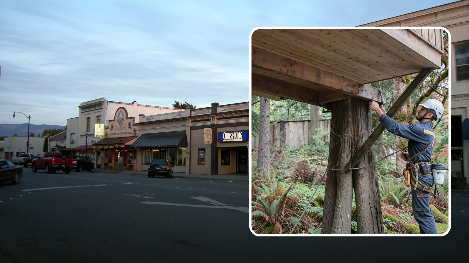 Tree bracing in Burlington, Skagit County, WA - The installation of rods to reinforce splits or weak unions.