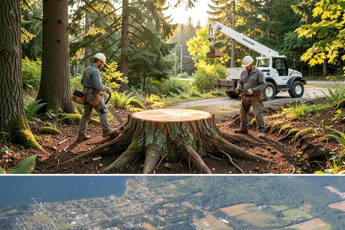 Tree bracing in Coupeville, Island County, WA - Work is performed year-round but typically scheduled when trees have full foliage to assess load paths accurately