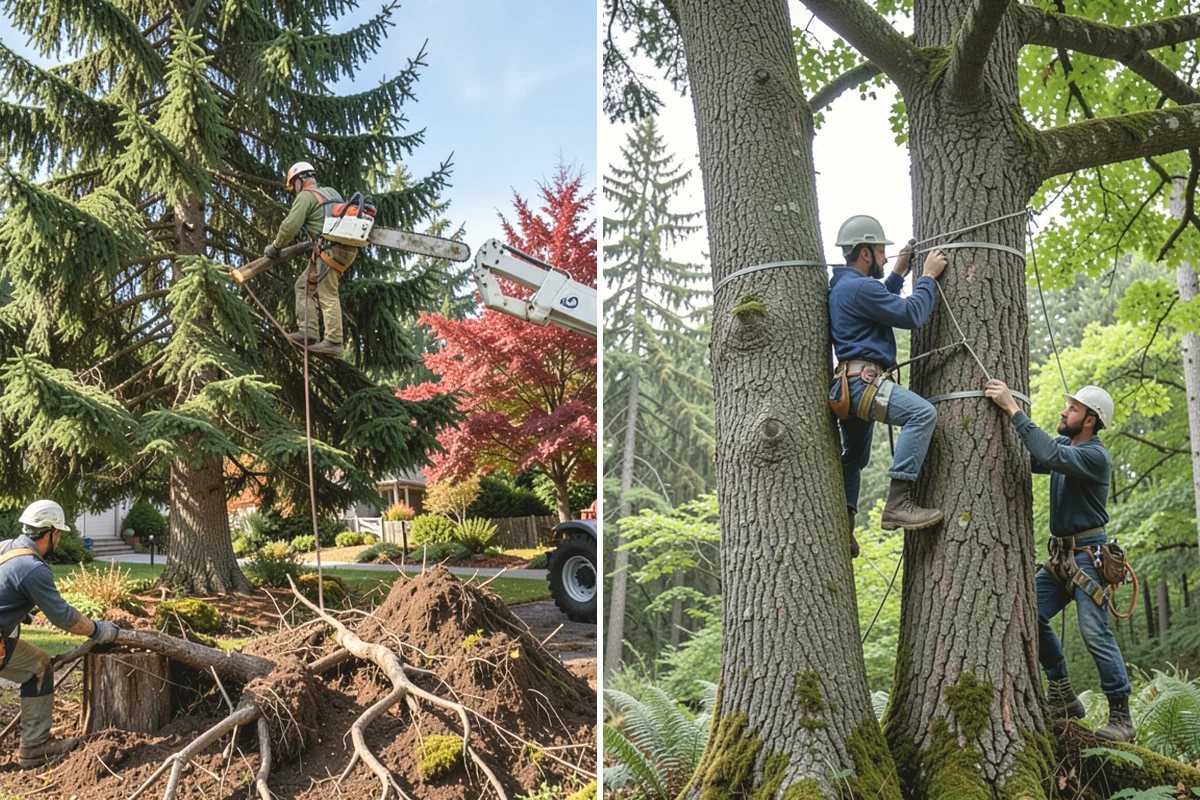 Tree bracing in Covington, King County, WA - Assess structural defects and load paths