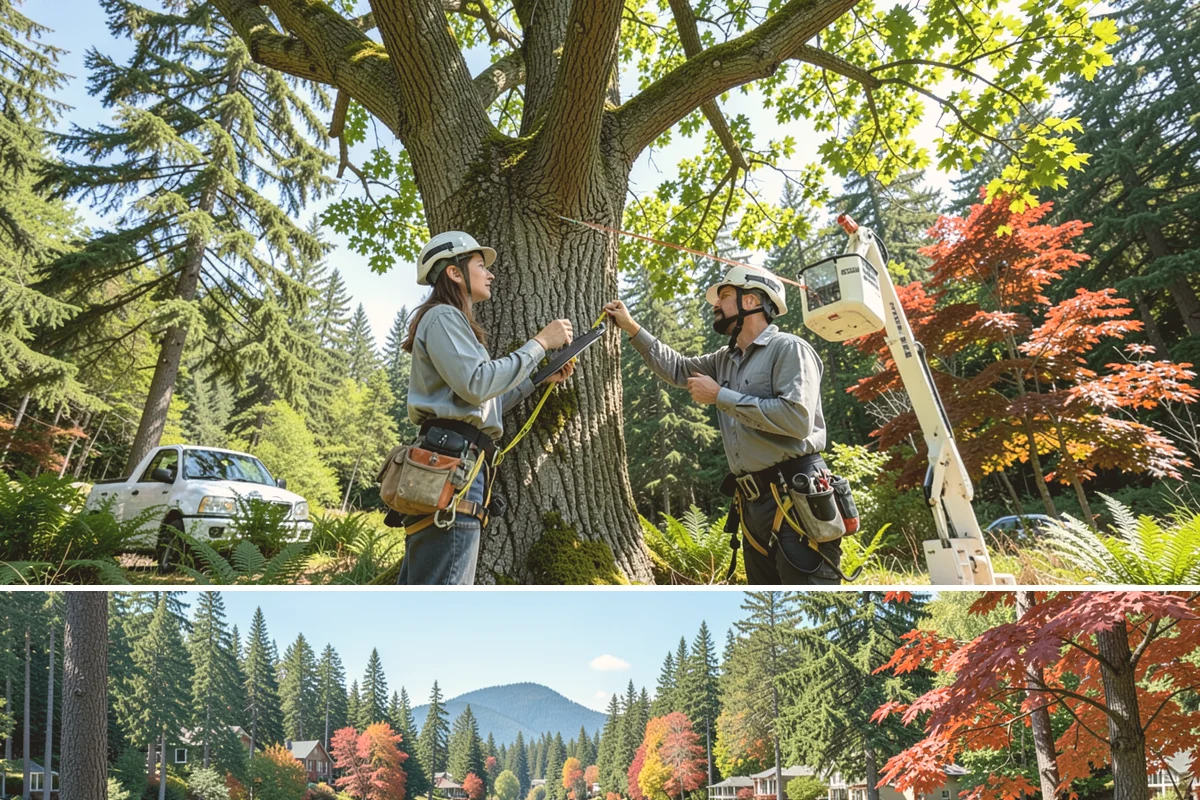 Tree bracing in Covington, King County, WA - Work is performed year-round but typically scheduled when trees have full foliage to assess load paths accurately