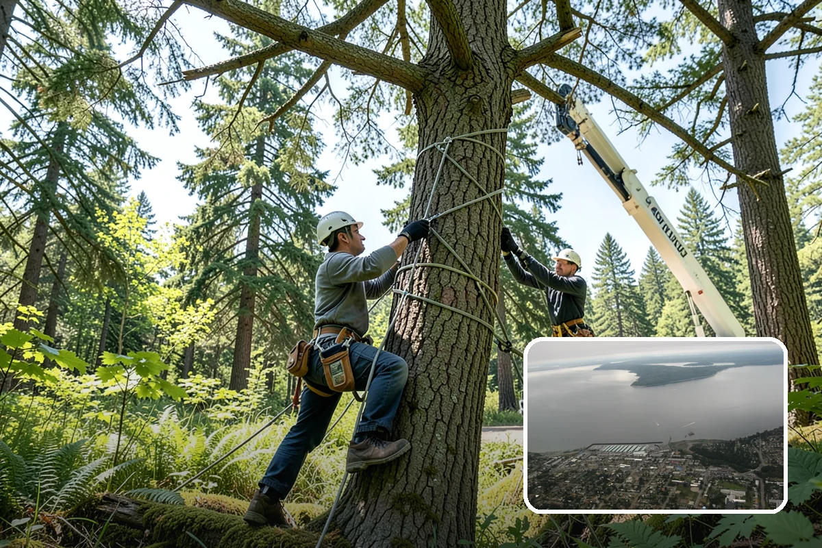 Tree bracing in Des Moines, King County, WA - Reduces the risk of limb or stem failure