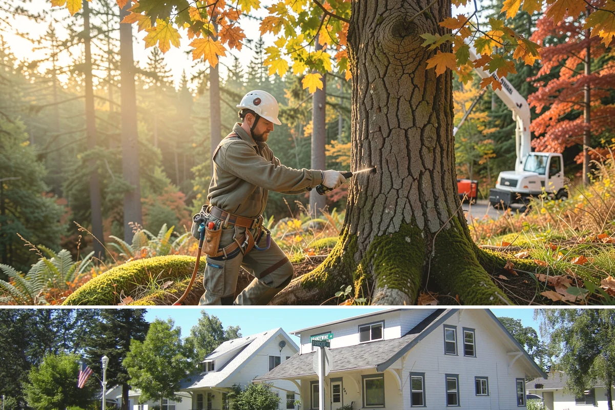 Tree bracing in DuPont, Pierce County, WA - Work is performed year-round but typically scheduled when trees have full foliage to assess load paths accurately